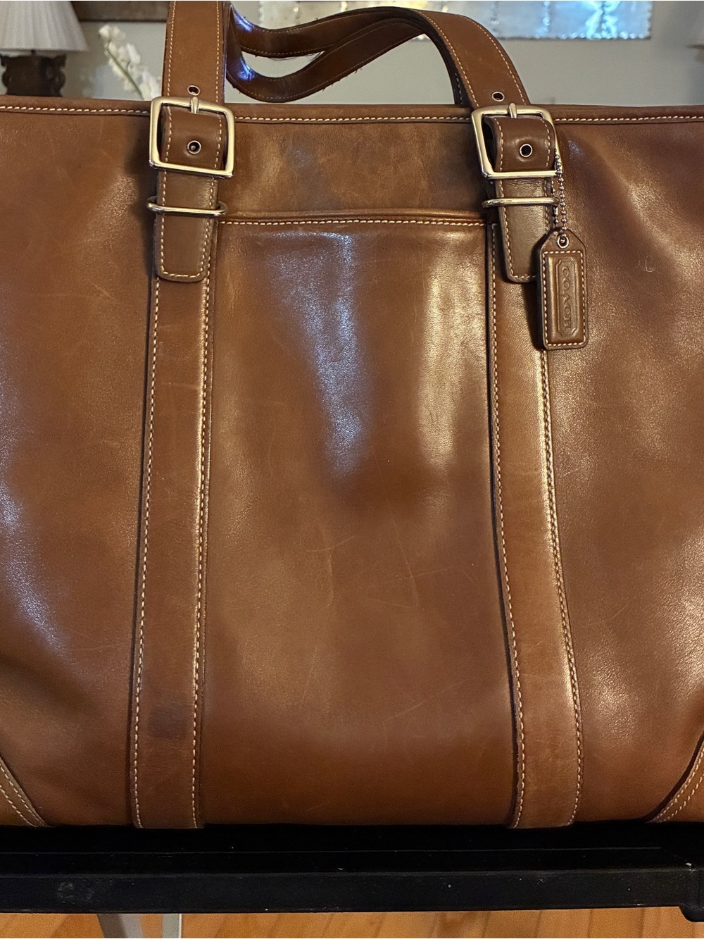 Women’s vintage coach Leather Bag in Brown